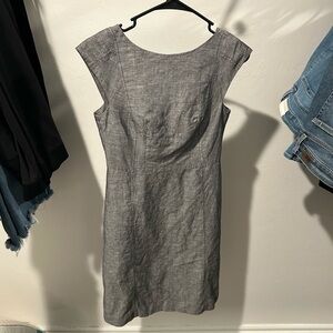Banana Republic Gray Sheath Dress with Cap Sleeves
